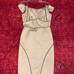 Zac Posen 100% Silk Silver Cocktail Dress